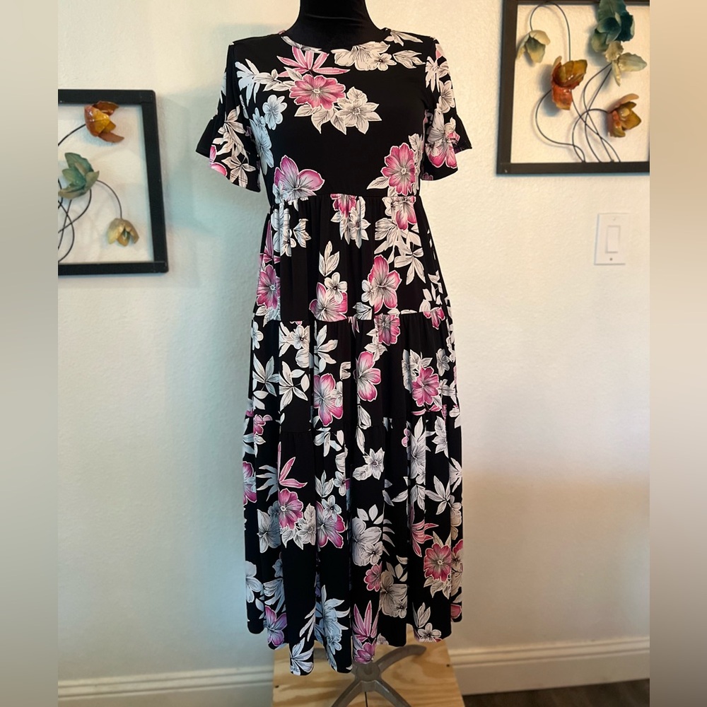 Black and Purple Floral Dress